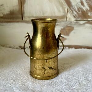 Vintage Solid Brass Pitcher With Swing Handle